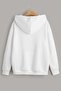 Unisex White Los Angeles Printed Hooded Oversize Sweatshirt Hoodie - 4