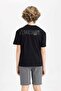 Nevermind Nirvana Written Smile Design Printed Black Kids T-Shirt - 3