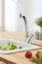 Rubinetti Kitchen Sink Faucet, Chrome, Swivel Head, Double Water Inlet, 40 mm Cartridge