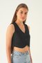BlAck StripeD Vest - 6879A Button DetAileD - 3