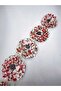 Stoned Satin Ribbon Flower Sconce - Dowry and Bundle Decoration, 8 cm Width/Size (5 Pieces) - 2