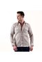 Gray Melange Natural Linen Slim Fit Double Pocket Flap Western Malboro Shirt