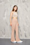 Flared Leg Ribbed Compression Trousers - 3