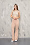 Flared Leg Ribbed Compression Trousers - 6