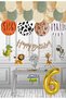 Jungle Club Set - Safari Themed Safari Printed Birthday Set Banner Safari Printed Balloon 6 Years Old