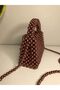 Mini Bead Bag - Brown, Handmade Design - 3