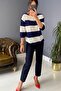 Women's High-Waisted Darted Fabric Trousers - 2