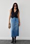 Blue Milo Stitched Jean Skirt