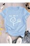 Unisex Baby Blue Plz Use It Printed Oversize T-Shirt