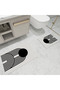 Non-Slip Base Washable 2-Piece Bathroom Mat Set Black and White Bath Digital Printed 60X90Cm- 40X60Cm