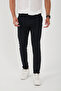 Men's Jogger Slimfit Waist Half Elastic Double Leg Navy Blue Fabric Trousers - 2