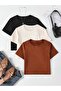 3-Piece Girls/Boys Crew Neck Plain CREW NECK -Shirt Set