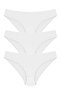 Women's White Cotton Bikini Model Panties 3-Piece