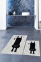 Digital Printed Washable Non-Slip Cute Cat Double-Sided Bathroom Rug Mat Toilet Seat Set - 3