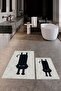 Digital Printed Washable Non-Slip Cute Cat Double-Sided Bathroom Rug Mat Toilet Seat Set - 4