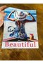 BEADED HAT-WEARING WOMAN'S EMBLEM SEWING APPLIQUE 23X19 CM