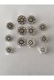 Metallized Crystal Stone Patterned Blazer Jacket and Dress Button Set
