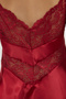 Bordo Sırt Dantelli İp Askılı Saten Dokuma Gecelik THMSS24GC00016 - 5