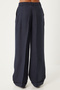 Women's Navy Blue Wide Leg Mid Waist Pants Hk00038 - 7