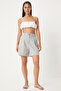 Women's Gray Pleated Viscose Shorts To00146 - 2
