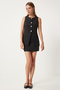 Women's Black Mini Woven Skirt Fn03240