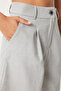 Women's Gray Pleated Viscose Shorts To00146 - 4