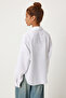 Women's White Oversize Shirt with Pockets Fn03248 - 7