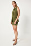 Women's Dark Khaki Mini Woven Skirt Fn03240 - 2