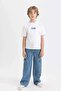 The Champ Peanuts Records Printed White Boys T-Shirt - 4