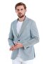 Navy Blue Comfort Fit Striped Mono Collar Classic Jacket