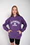 Women's Purple San Francisco Printed Hooded Oversize Sweatshirt - 6