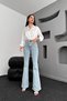 Mary Castrol Blue Snow Wash Gold Spanish Spanish Jean High Waist Denim Pants - 4