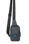 Black Linen Fabric Belgrat Cross Chest and Shoulder Bag with Phone Compartment - 2