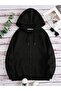 Unisex Black Gray Plain Unprinted Zippered Hooded Fleece Cardigan
