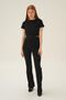 4167A Short Sleeve Grass Detail Blouse Black - 5