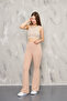 Flared Leg Ribbed Compression Trousers - 2