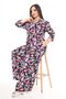 Plus Size Double-breasted Collar and Floral Wrap Jumpsuit - 4