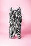 Black Zebra Patterned Long Pareo Satin Women's Beach Dress New Season - 2