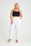 White Muslin Elastic Waist Pants A019-1 - 4