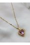 Steel Gold - Heart and Ocean Themed Heart Necklace - 2