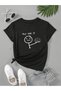 Unisex Black Plz Use It Printed Oversize T-Shirt