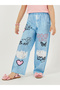 Pack of 3 - Plain Rib Knit Tank, Printed Denim Look Pants & Sling Bag - 4