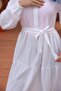 Women's Trend Stylish Terikoton Hijab White Long Dress - 2