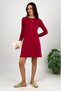 Women's Long Sleeve Crew Neck Combed Cotton Tunic Undershirt Burgundy - 3