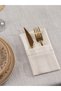 Linen Piped Modern Cutlery Cover Set - 8 Pieces