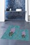 Printed Washable Non-Slip Modern Floral Double Bathroom Carpet Mat Toilet Set - 5