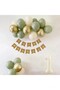 Concept Birthday Set with Mold Green Sea Sand and Gold Balloons - 2