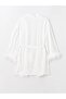 Dream Ecru Shawl Collar Plain Long Sleeve Satin Women's Dressing Gown - 4