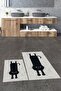 Digital Printed Washable Non-Slip Cute Cat Double-Sided Bathroom Rug Mat Toilet Seat Set - 2