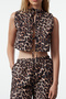 Multicolored Animal Leopard Pattern Woven Blouse-Pants Set Twoaw25Au00124 - 3